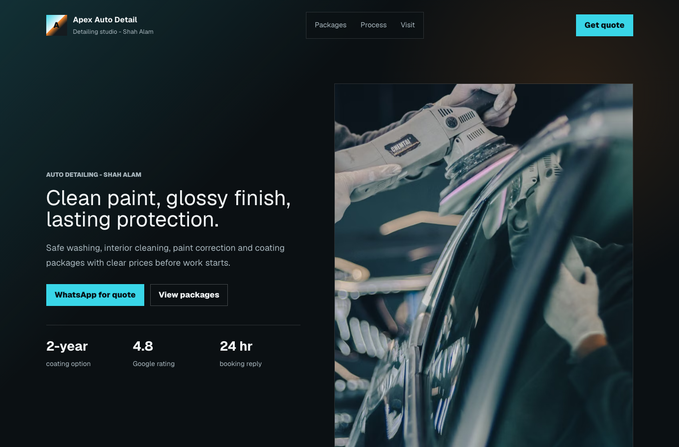 Auto detailing website preview