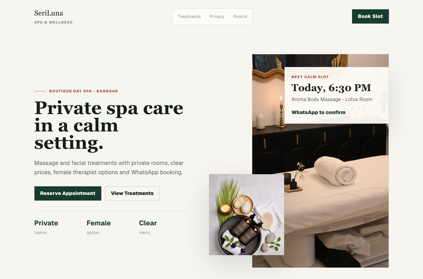 Spa website preview
